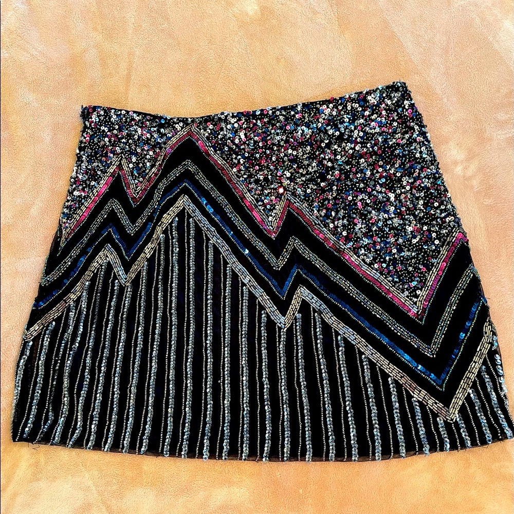 Parker black sequins skirt, size 4